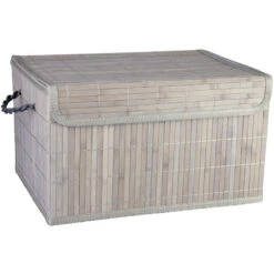 Aufbewahrungskiste - Aus Bambus - Grau - Verschiedene Größen -Heimdekoration Angebote mit1