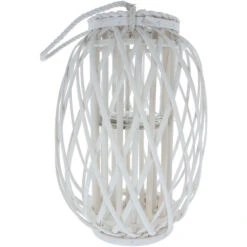 Windlicht - Aus Weißer Weide - Ca. 17 X 41 Cm